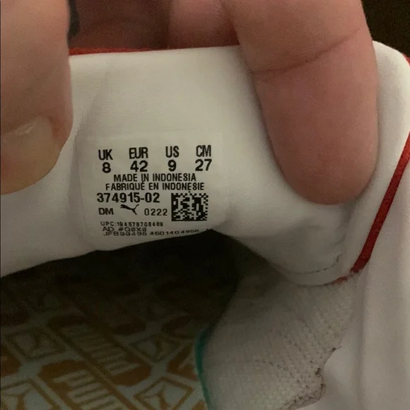 Puma Red and White Suede Sneakers - Picture 10 of 11